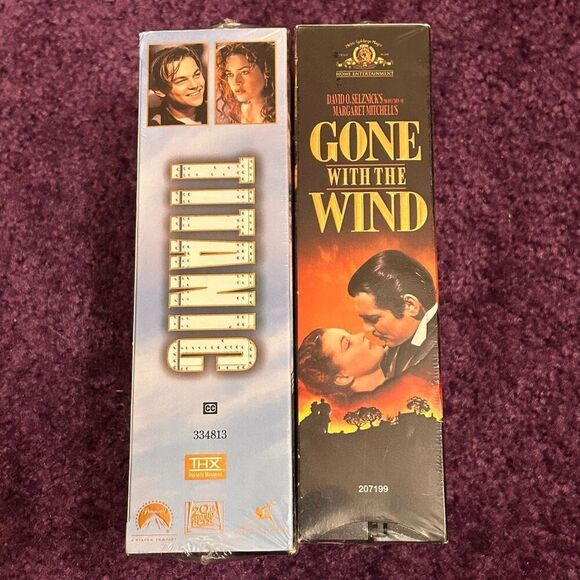 Gone With The Wind, Titanic VHS Tapes Vintage Set of Romantic Movies New Sealed - Picture 2 of 7